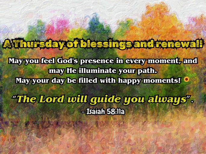A Thursday of blessing and renewal