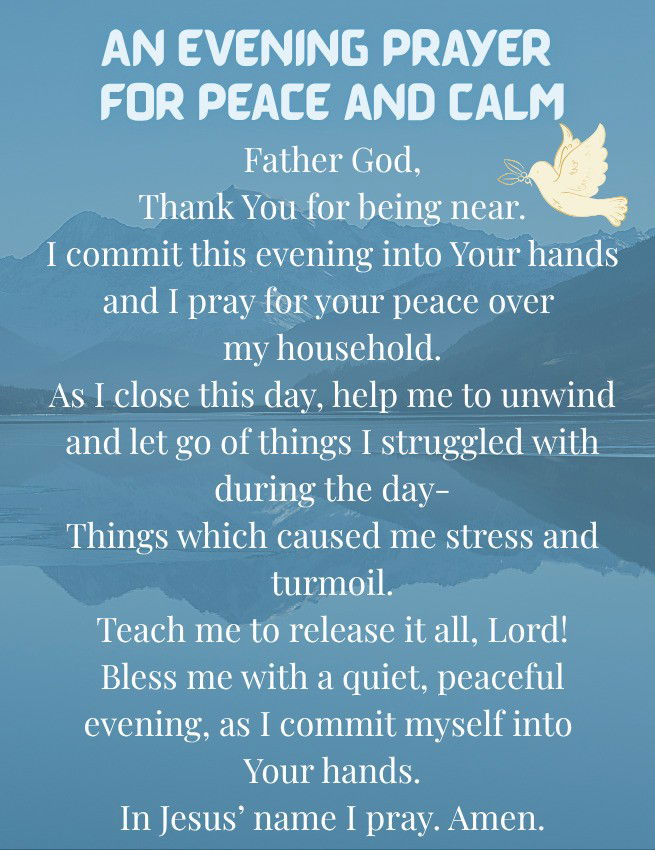 An evening prayer for peace and calm