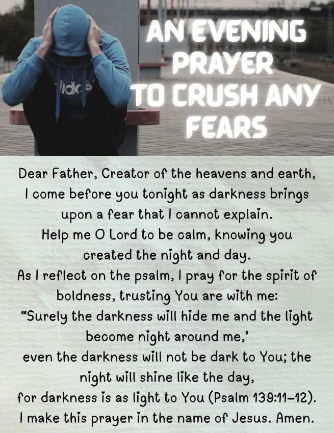 An evening prayer to crush any fears