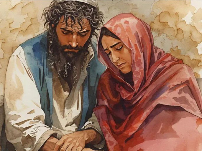 An illustrative representation of Ananias and Sapphira