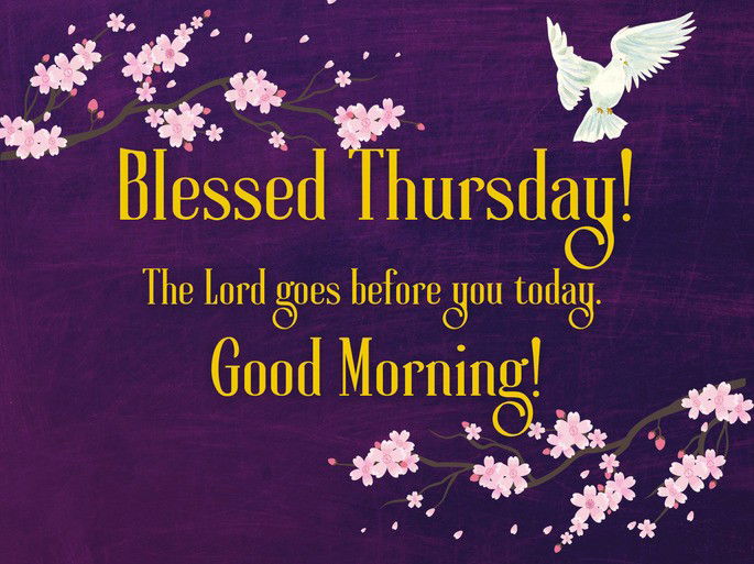 Blessed Thursday! The Lord goes before you today. Good Morning!