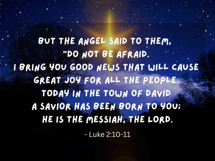 Today in the town of David a Savior has been born to you; he is the Messiah, the Lord. - Luke 2:10-11