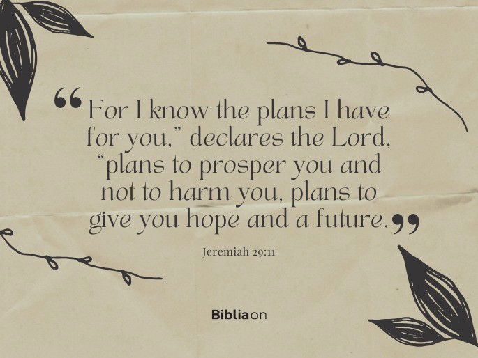I know the plans I have for you