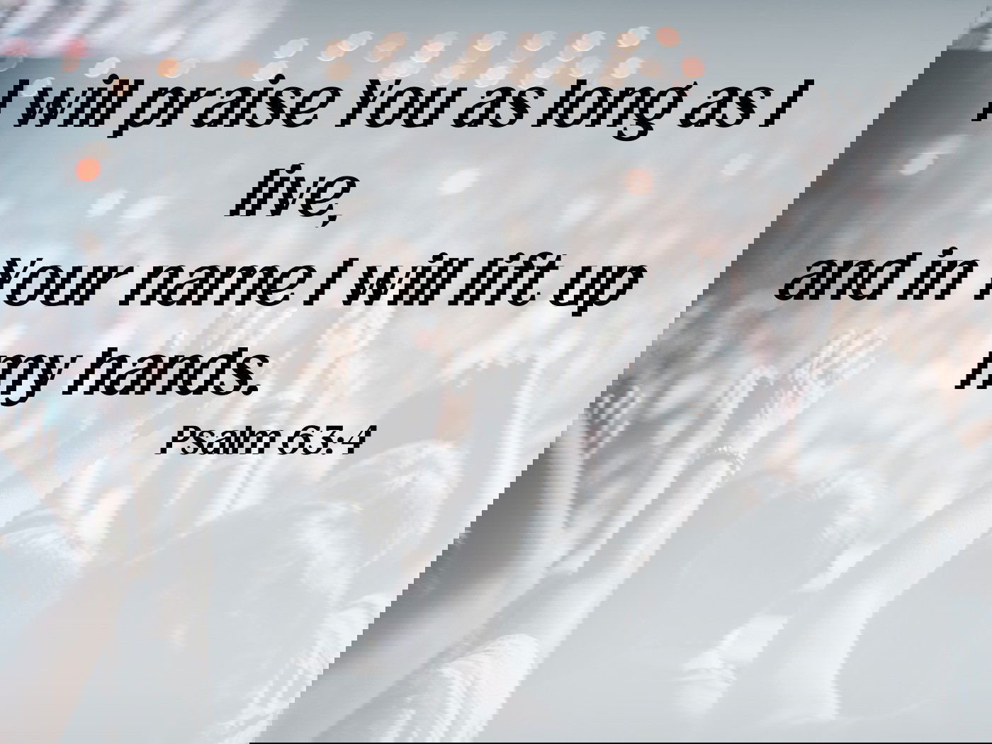 I will praise You as long as I live, Psalm 63:4