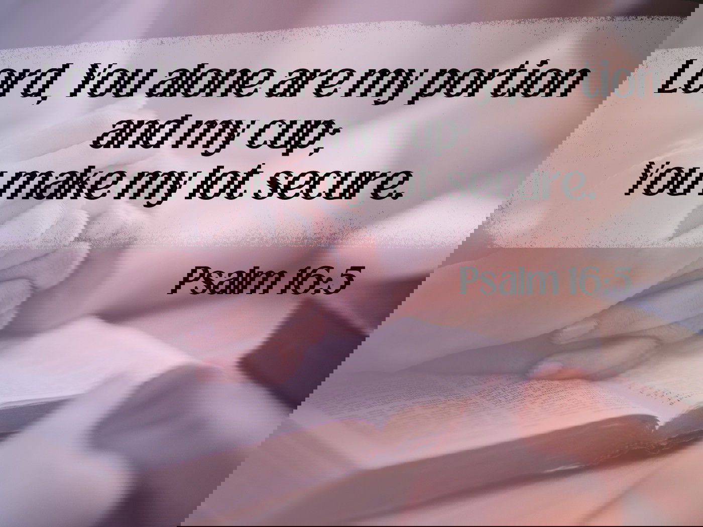Lord, You alone are my portion and my cup; Psalm 16:5