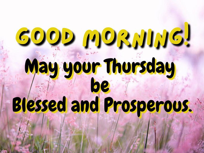 May your Thursday be blessed and prosperous.