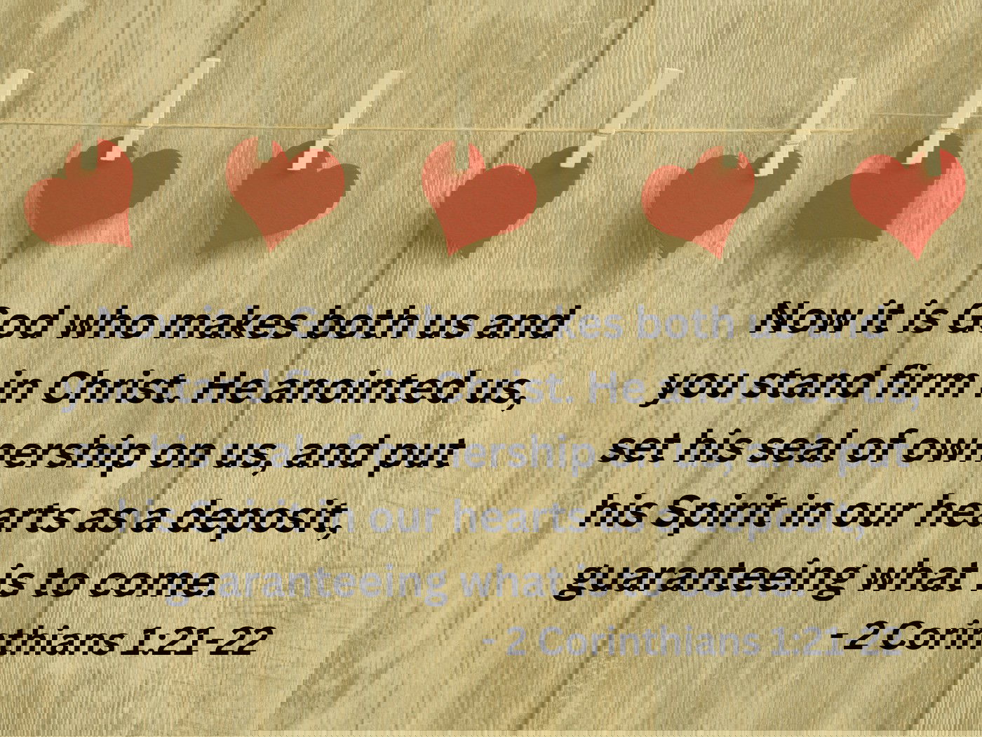 Now it is God who makes both us and you stand firm in Christ. -  2 Corinthians 1:21-22