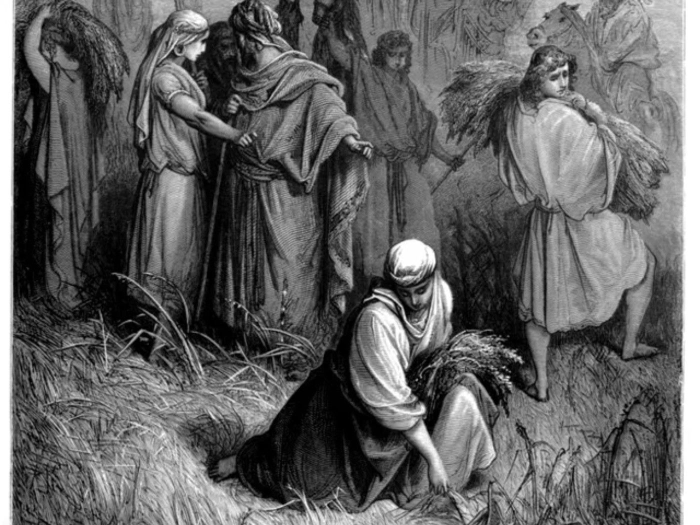 Ruth gathering the leftovers of the harvest