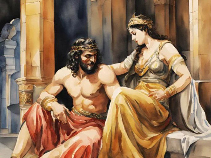 A representation of Samson and Delilah