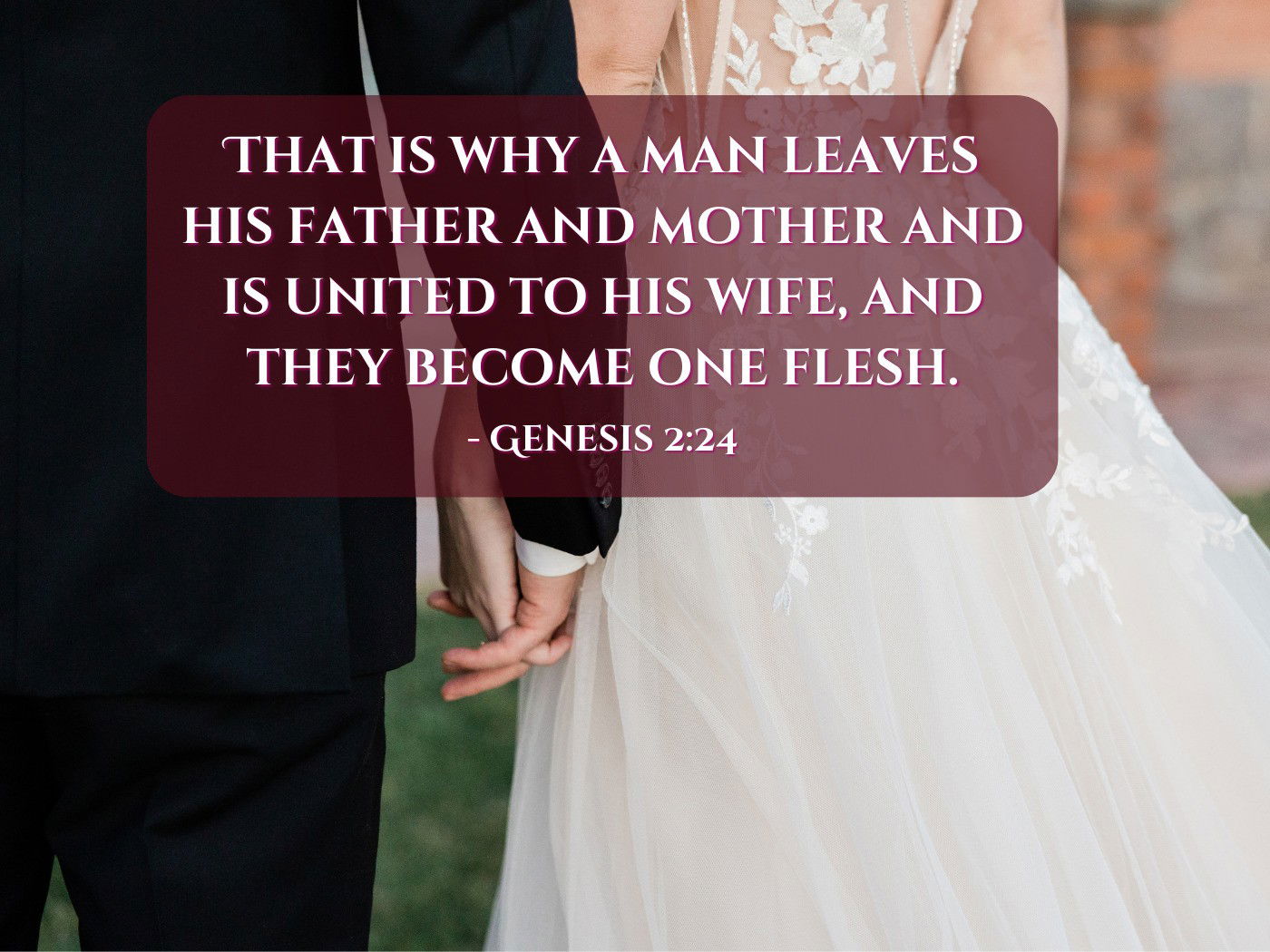 That is why a man leaves  his father and mother and  is united to his wife, and they become one flesh.