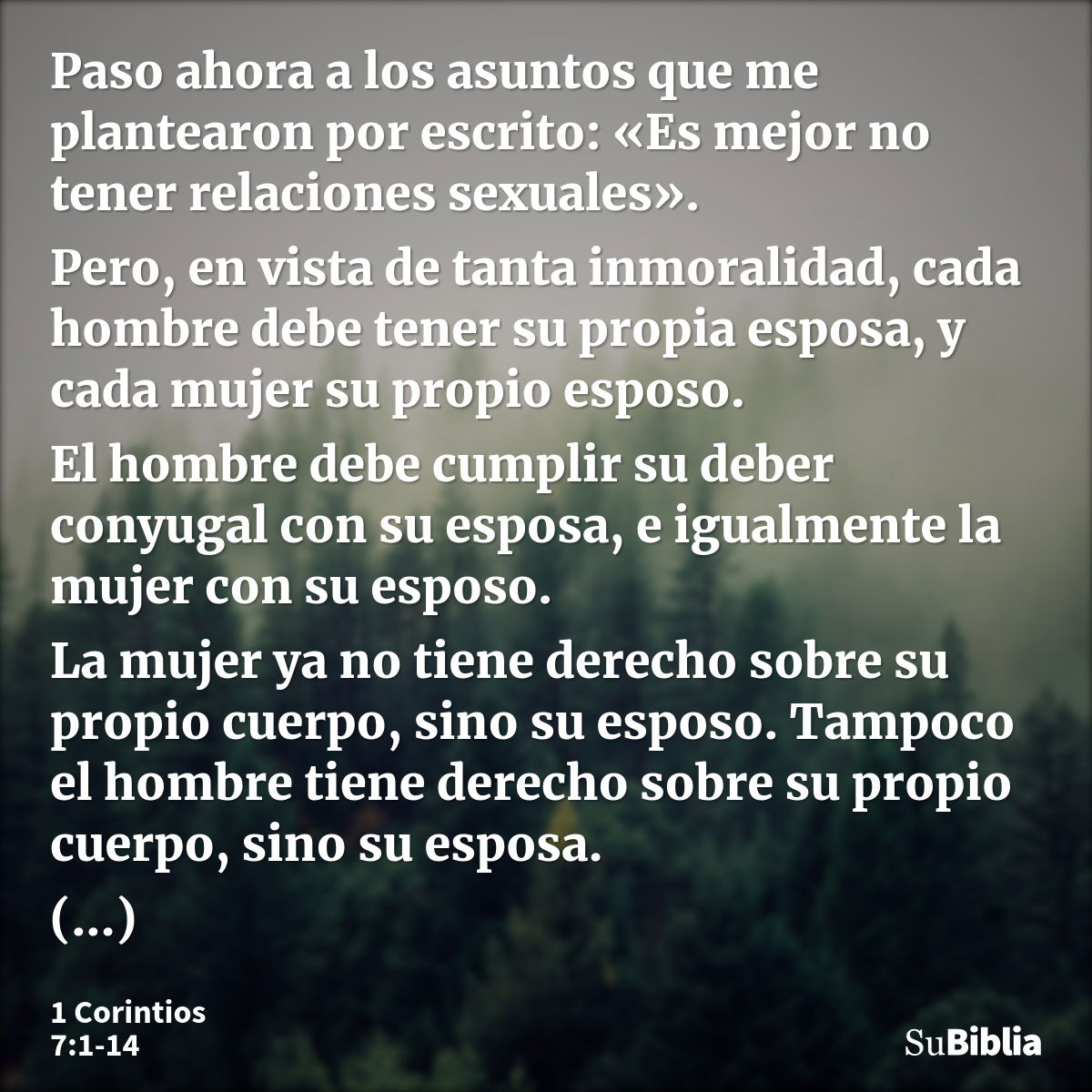 1 Corintios 7:1-14 - Biblia