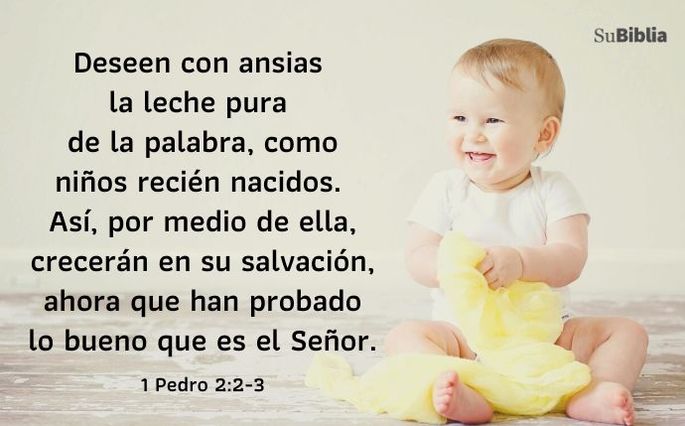 Deseen con ansias la leche pura de la palabra, como niños recién nacidos. Así, por medio de ella, crecerán en su salvación, ahora que han probado lo bueno que es el Señor. (1 Pedro 2:2-3)