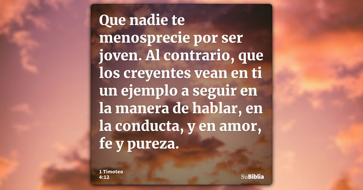 1 Timoteo 4:12 - Biblia