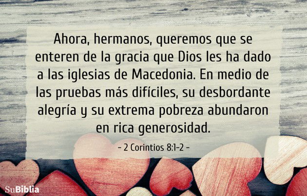 2 Corintios 8:1-2