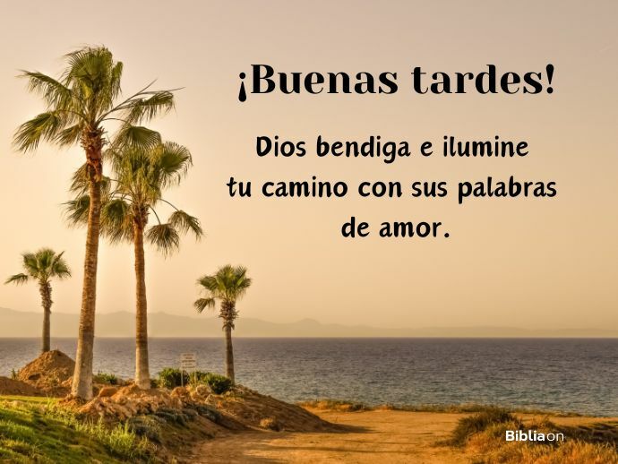 ¡Buenas tardes! Dios bendiga e ilumine tu camino con sus palabras de amor.