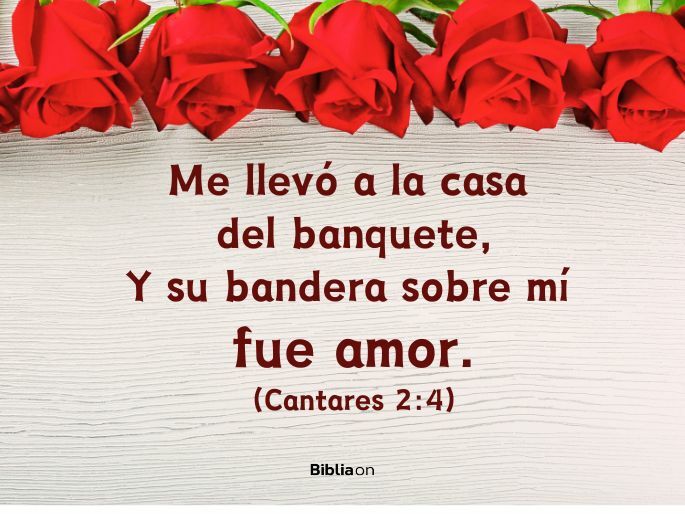Me llevó a la casa del banquete, Y su bandera sobre mí fue amor. (Cantares 2:4)