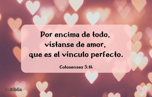 Por encima de todo, vístanse de amor, que es el vínculo perfecto. (Colosenses 3:14)