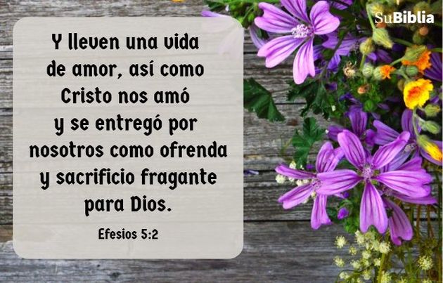 Y lleven una vida de amor, así como Cristo nos amó y se entregó por nosotros como ofrenda y sacrificio fragante para Dios. (Efesios 5:2)