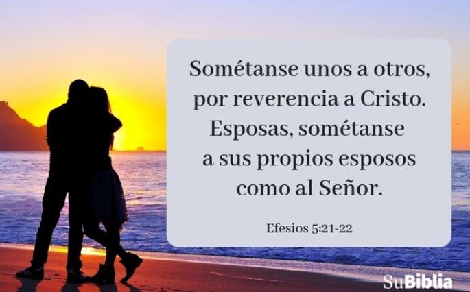 Sométanse unos a otros, por reverencia a Cristo.  Esposas, sométanse a sus propios esposos como al Señor. (Efesios 5:21-22)