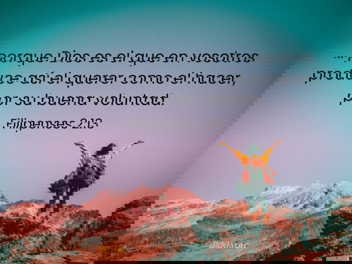 ... porque Dios es el que en vosotros produce así el querer como el hacer, por su buena voluntad. (Filipenses 2:13)