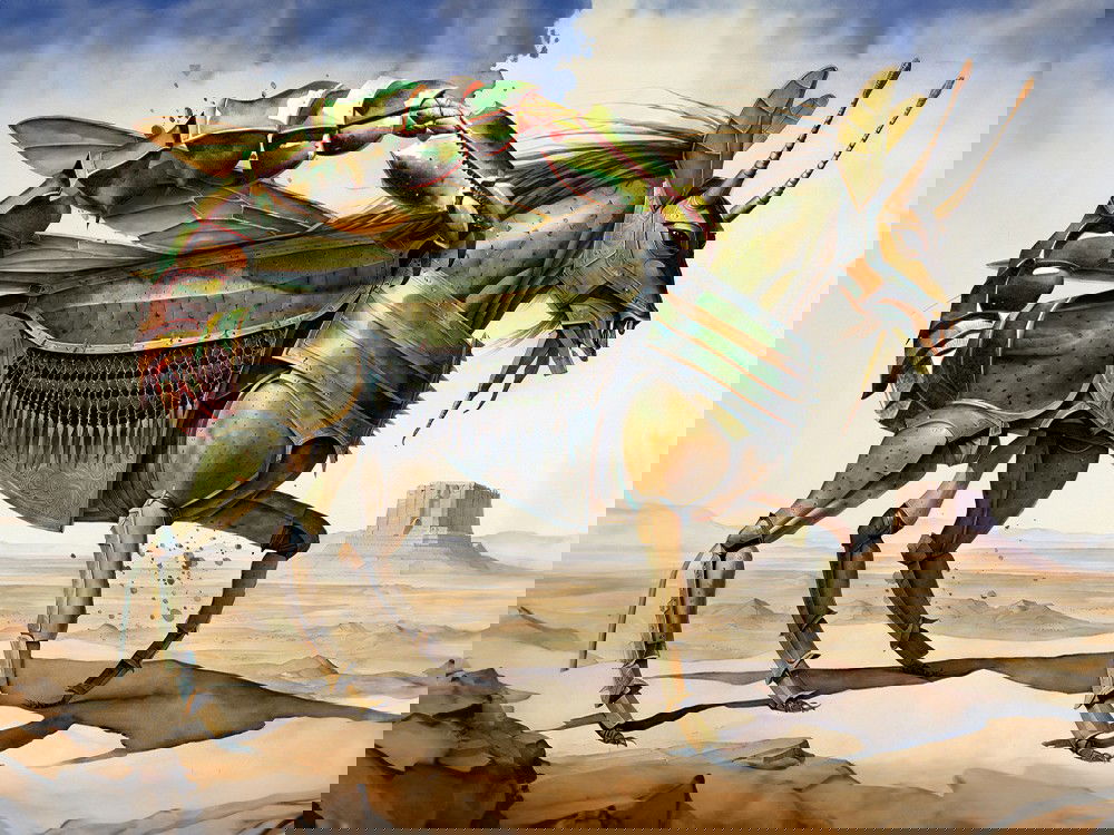 Imagen de una langosta tal como la describe el libro de Apocalipsis.