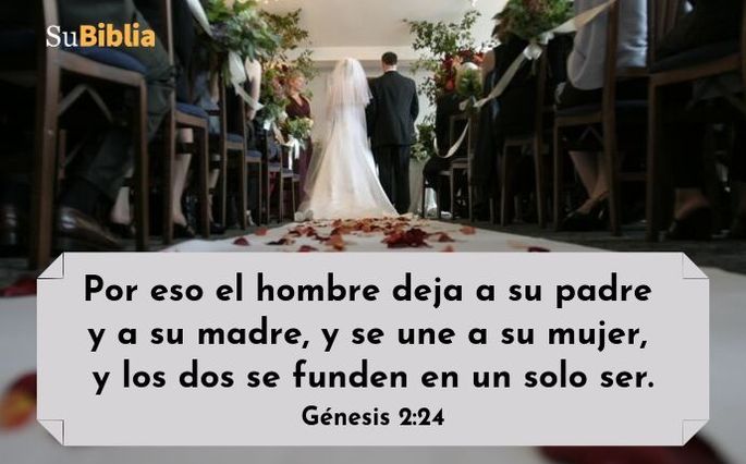 Por eso el hombre deja a su padre y a su madre, y se une a su mujer, y los dos se funden en un solo ser. (Génesis 2:24)