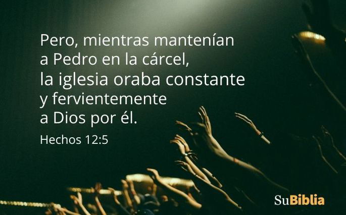 Pero, mientras mantenían a Pedro en la cárcel, la iglesia oraba constante y fervientemente a Dios por él. (Hechos 12:5)