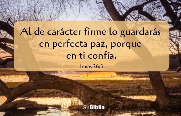 Al de carácter firme lo guardarás en perfecta paz, porque en ti confía. (Isaías 26:3)