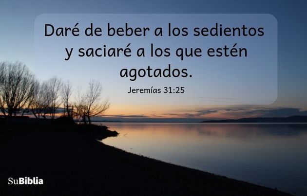 Daré de beber a los sedientos y saciaré a los que estén agotados. (Jeremías 31:25)