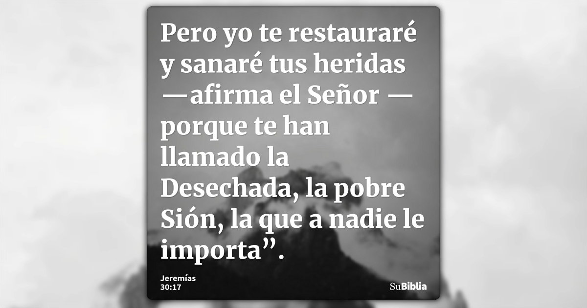 Jeremías 30:17 - Biblia