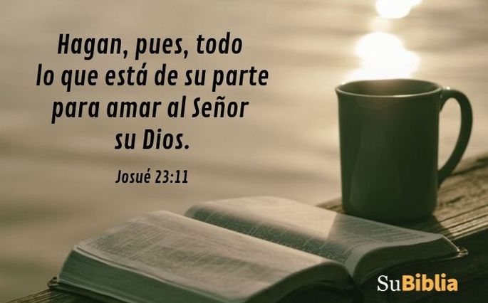 Hagan, pues, todo lo que está de su parte para amar al Señor su Dios. (Josué 23:11)