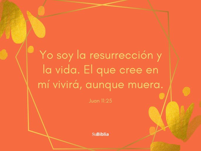 Yo soy la resurrección y la vida. El que cree en mí vivirá, aunque muera. (Juan 11:25)
