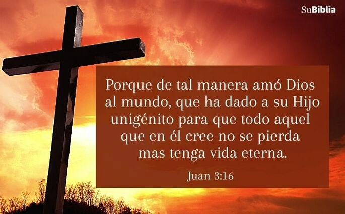 Porque de tal manera amó Dios al mundo, que ha dado a su Hijo unigénito para que todo aquel que en él cree no se pierda mas tenga vida eterna. (Juan 3:16)
