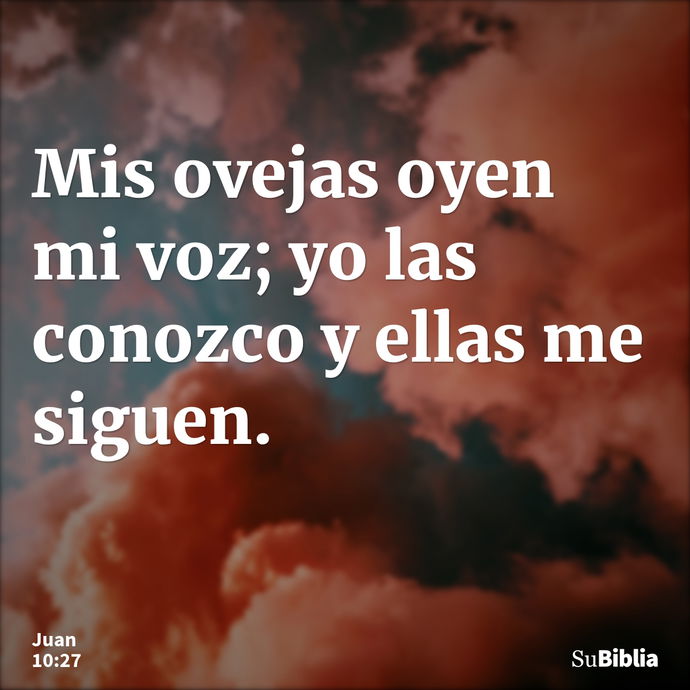 Mis ovejas oyen mi voz; yo las conozco y ellas me siguen. --- Juan 10:27