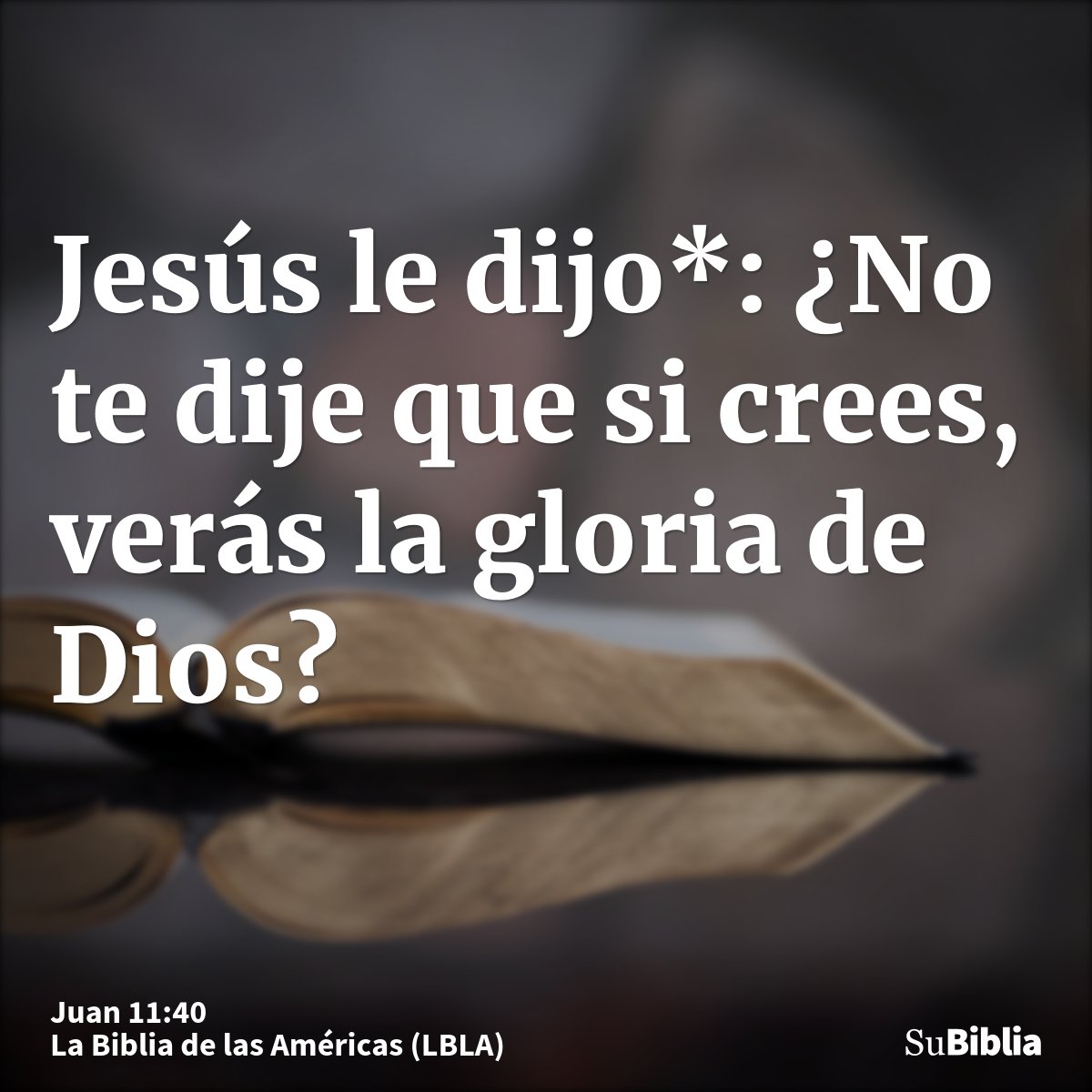 Jesús le dijo*: ¿No te dije que si crees, verás la gloria de Dios?