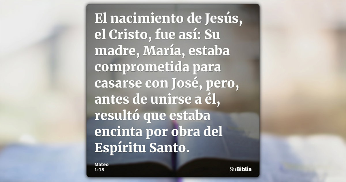 Mateo 1:18 - Biblia