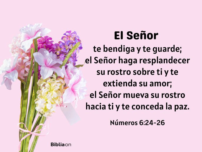El Señor te bendiga y te guarde; el Señor haga resplandecer su rostro sobre ti y te extienda su amor; el Señor mueva su rostro hacia ti y te conceda la paz. (Números 6:24-26)