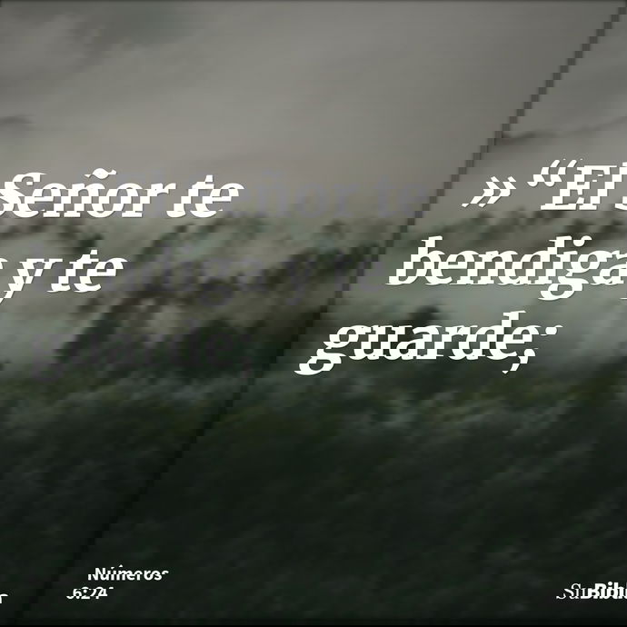 »“El Señor te bendiga y te guarde; --- Números 6:24