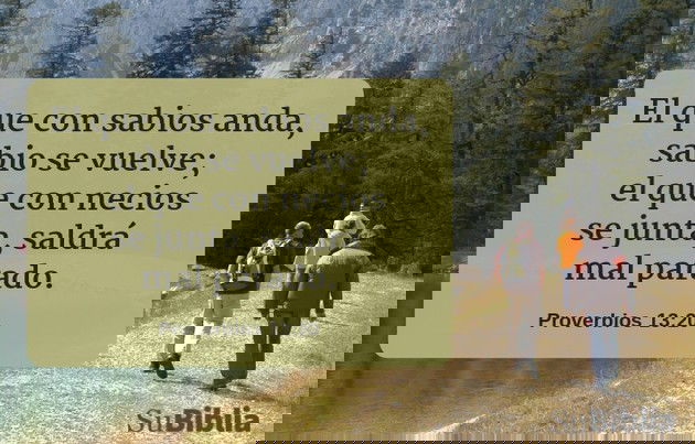 El que con sabios anda, sabio se vuelve; el que con necios se junta, saldrá mal parado. (Proverbios 13:20)