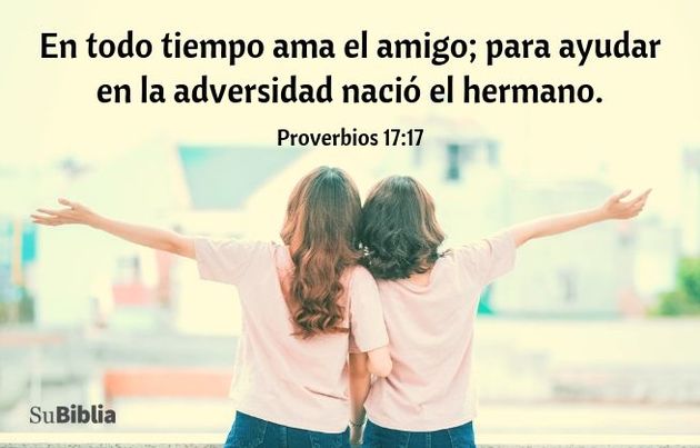 En todo tiempo ama el amigo; para ayudar en la adversidad nació el hermano. (Proverbios 17:17)