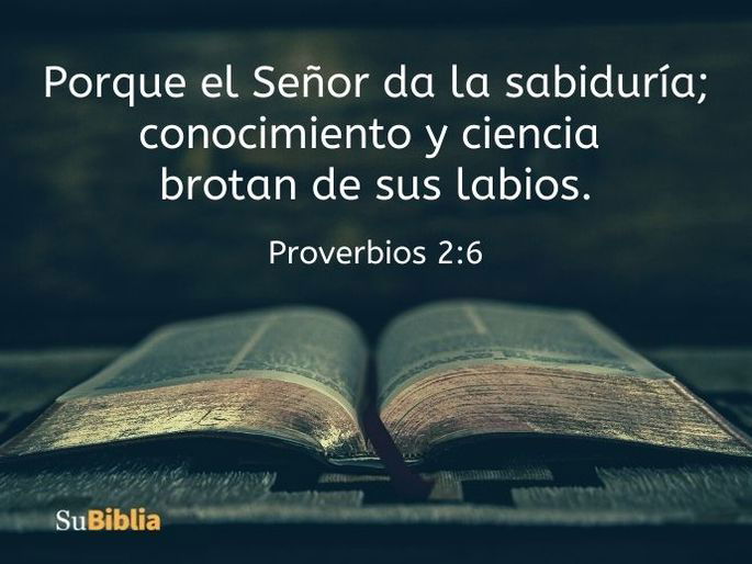 Porque el Señor da la sabiduría; conocimiento y ciencia brotan de sus labios. (Proverbios 2:6)