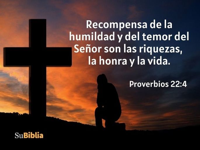 Recompensa de la humildad y del temor del Señor son las riquezas, la honra y la vida. (Proverbios 22:4)