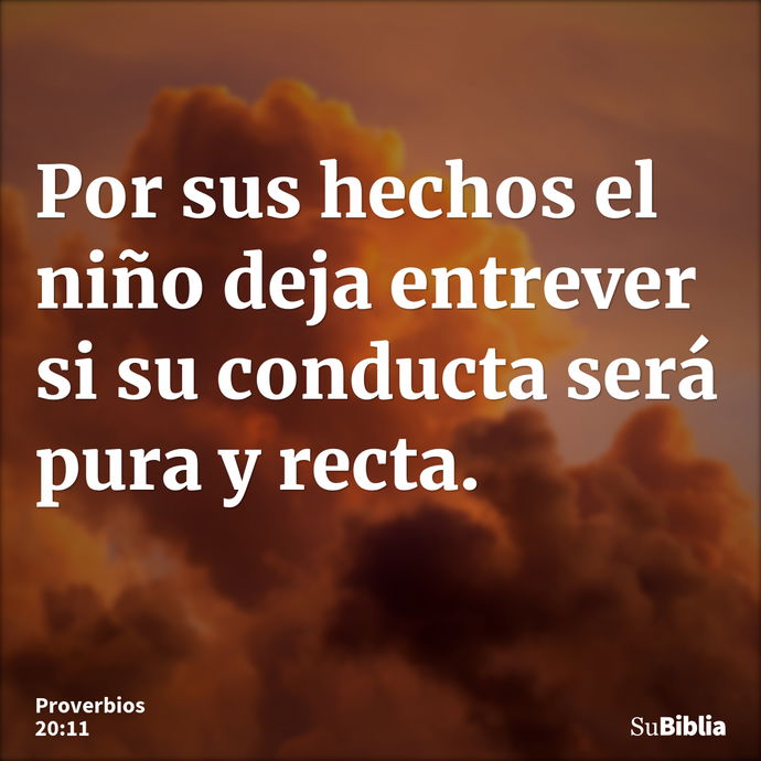 Por sus hechos el niño deja entrever si su conducta será pura y recta. --- Proverbios 20:11