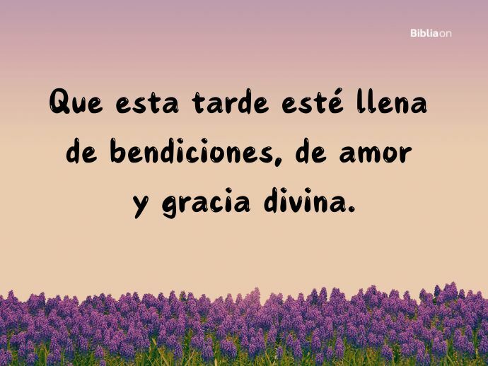 Que esta tarde esté llena de bendiciones, de amor y gracia divina.
