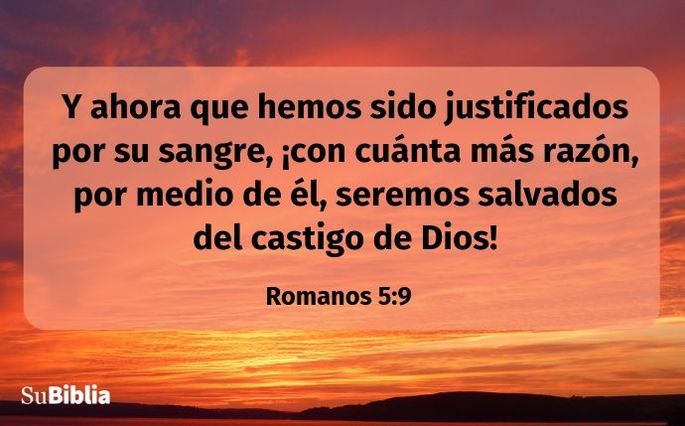 Y ahora que hemos sido justificados por su sangre, ¡con cuánta más razón, por medio de él, seremos salvados del castigo de Dios! (Romanos 5:9)