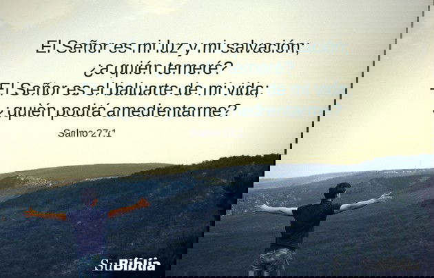 El Señor es mi luz y mi salvación; ¿a quién temeré? El Señor es el baluarte de mi vida; ¿quién podrá amedrentarme? (Salmo 27:1)
