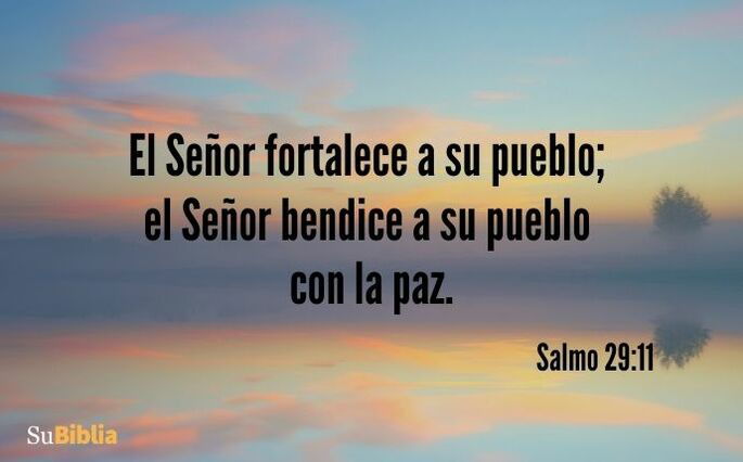 El SEÑOR fortalece a su pueblo; el SEÑOR bendice a su pueblo con la paz. (Salmo 29:11)