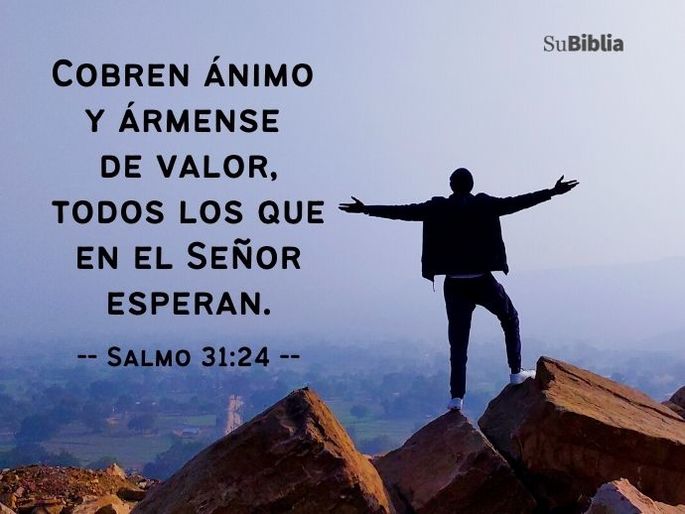 Cobren ánimo y ármense de valor, todos los que en el Señor esperan. (Salmo 31:24)