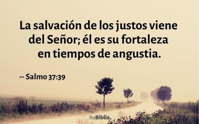 La salvación de los justos viene del Señor; él es su fortaleza en tiempos de angustia. (Salmo 37:39)