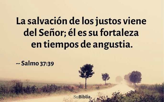 La salvación de los justos viene del Señor; él es su fortaleza en tiempos de angustia. (Salmo 37:39)